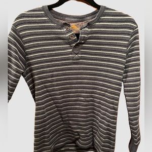 Thermal striped long sleeve shirt